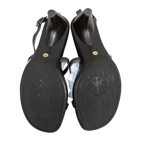 Donald J. Pliner Womens Sandal Heels Temira Metallic Pewter Sz 7.5 Made In Italy - Picture 9 of 9